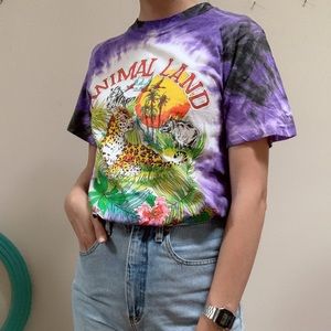 Vintage Purple Tie Dye Graphic T-shirt